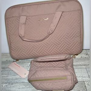 BAGSMART Quilted‎ Laptop Bag Sleeve Pouch & Folding Travel Jewelry Organizer Set